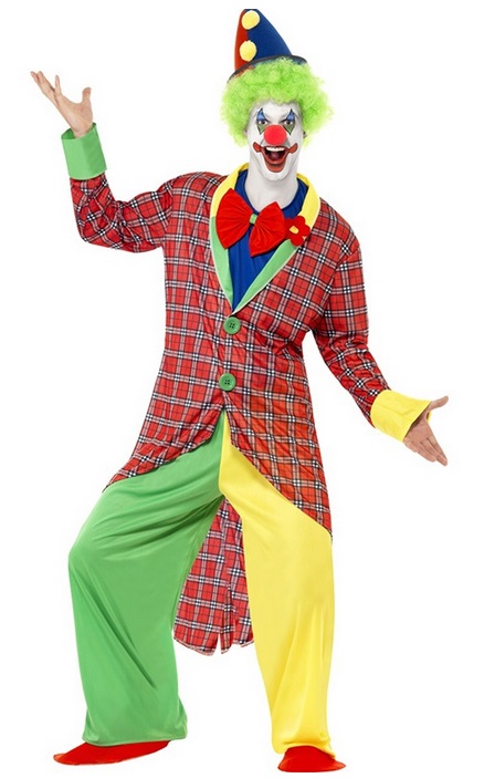 STRÓJ Wesoły KLAUN Clown Klauna Clowna DELUXE L/XL