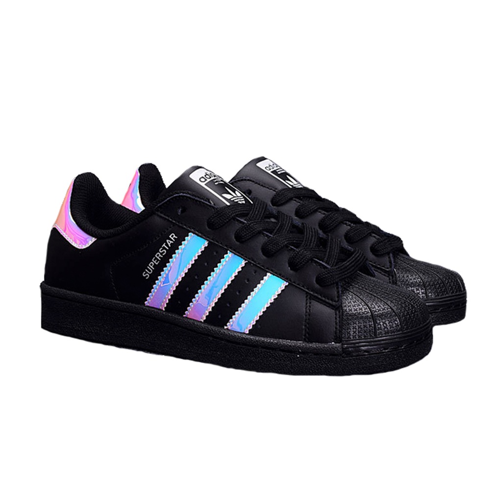 Adidas black holographic superstars online