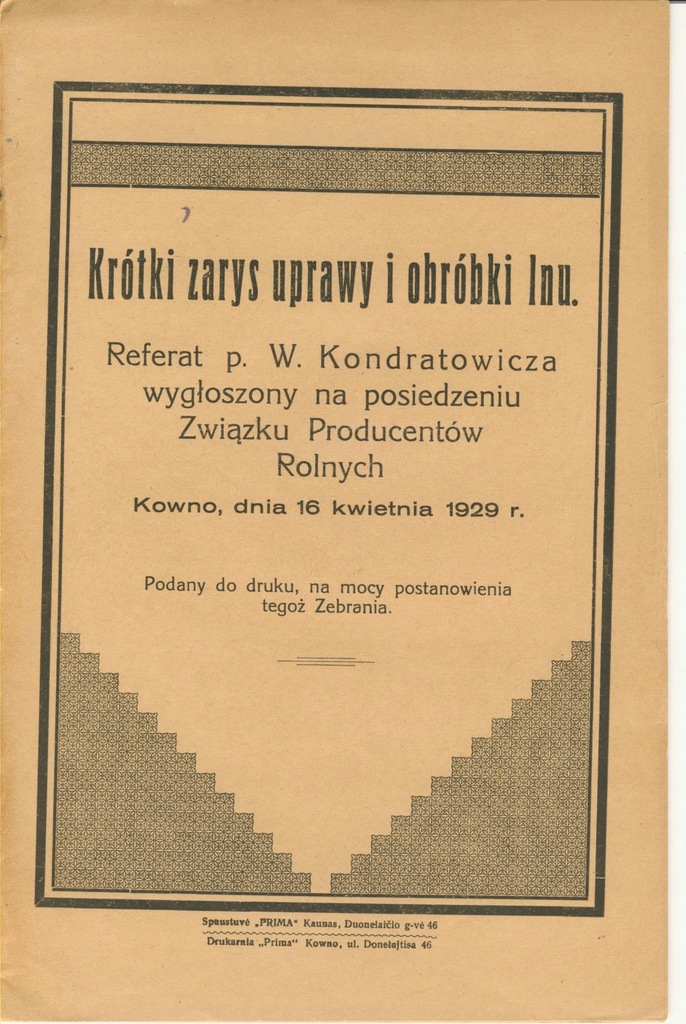 Uprawa i Obróbka Lnu - Poradnik - Litwa, Kowno