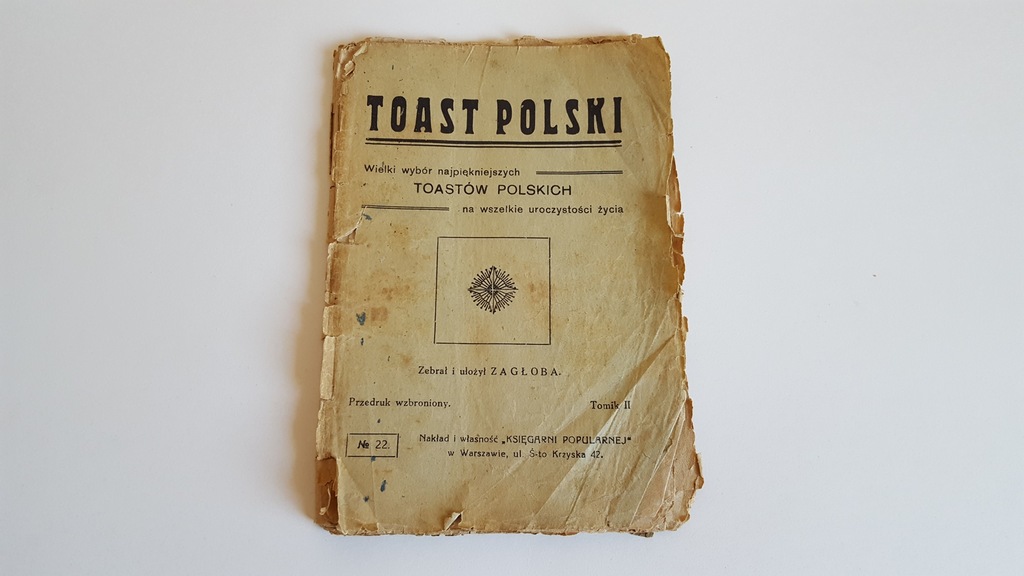 Toast Polski Księgarni Popularnej w Warszawie 1910