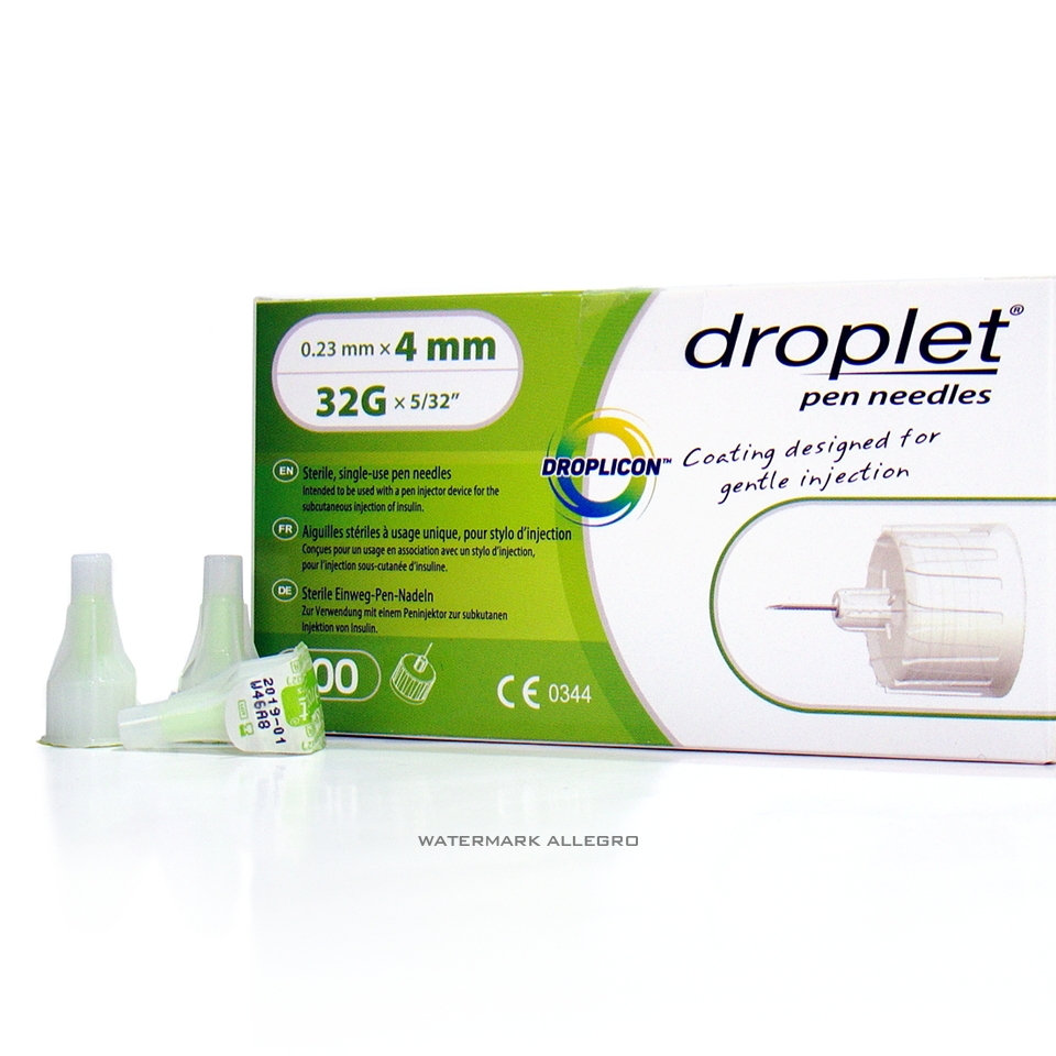 Igły do Penów, Insuliny Droplet 32G 4mm 100 szt.