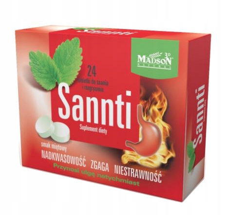 Sannti 24 pastylki NADKWASOWOŚĆ, ZGAGA, NIESTRAWNO