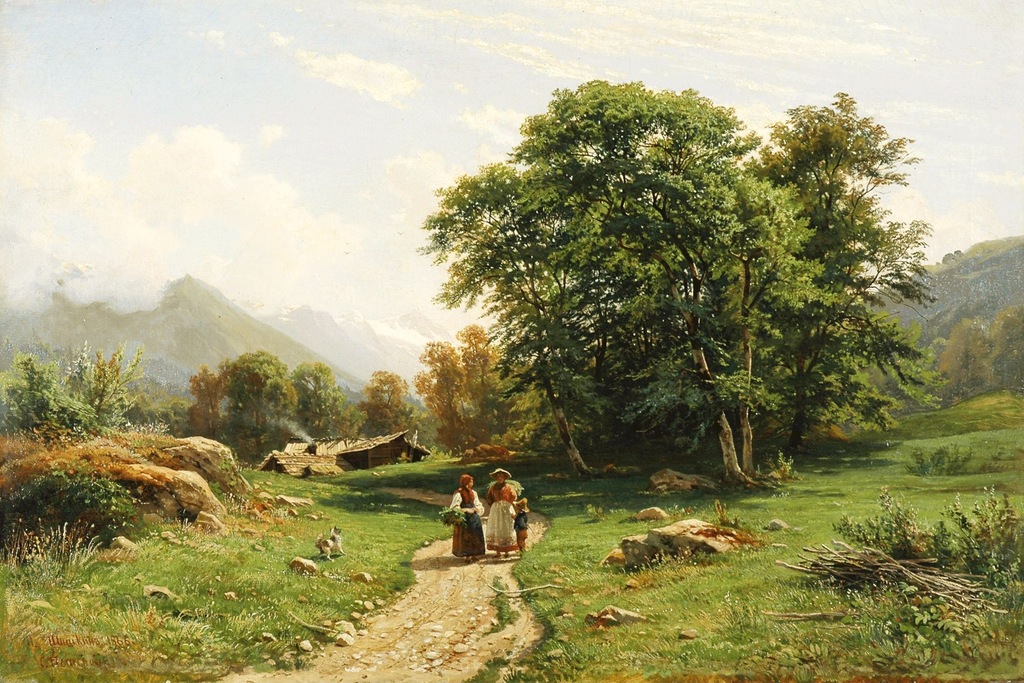 90x60 I. SZYSZKIN Szwajcarski krajobraz obraz