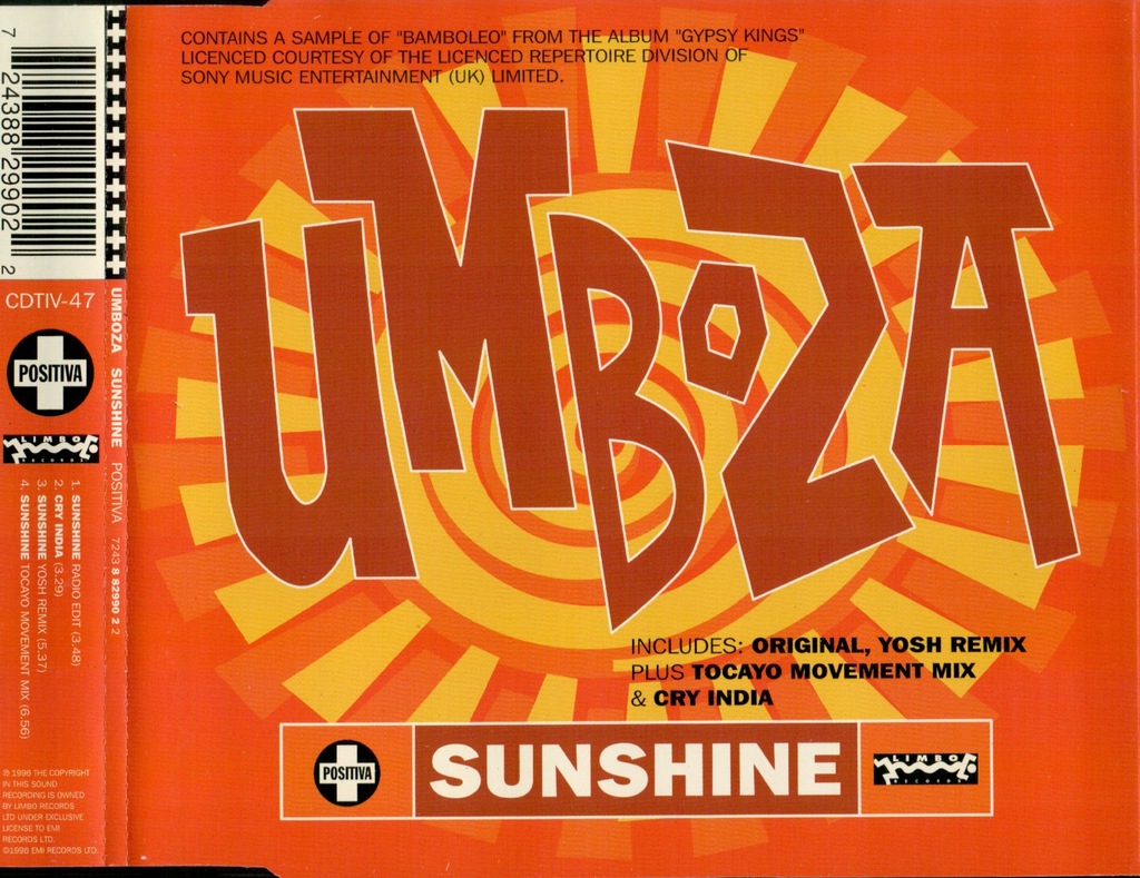Umboza - Sunshine 1996 MAXI CD