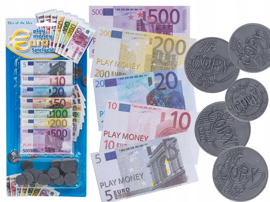 SZTUCZNE PIENIĄDZE EURO BILON MONETY ZABAWY ZABAWK
