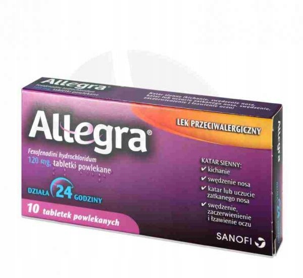 Allegra 120 Mg 10 Tabletek Na Alergie 7684233051 Oficjalne Archiwum Allegro 8370