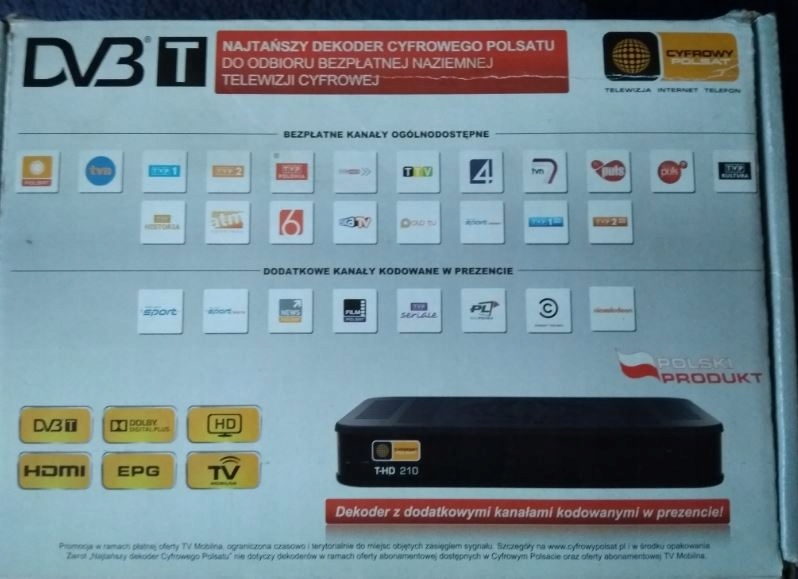 Tuner Dekoder Dvbt T Hd Cyfrowy Polsat Hit