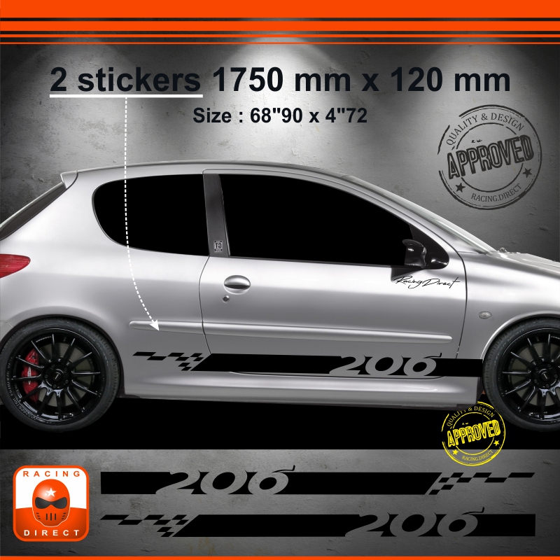 206 pas boczny naklejka tuning Peugeot 206 F003