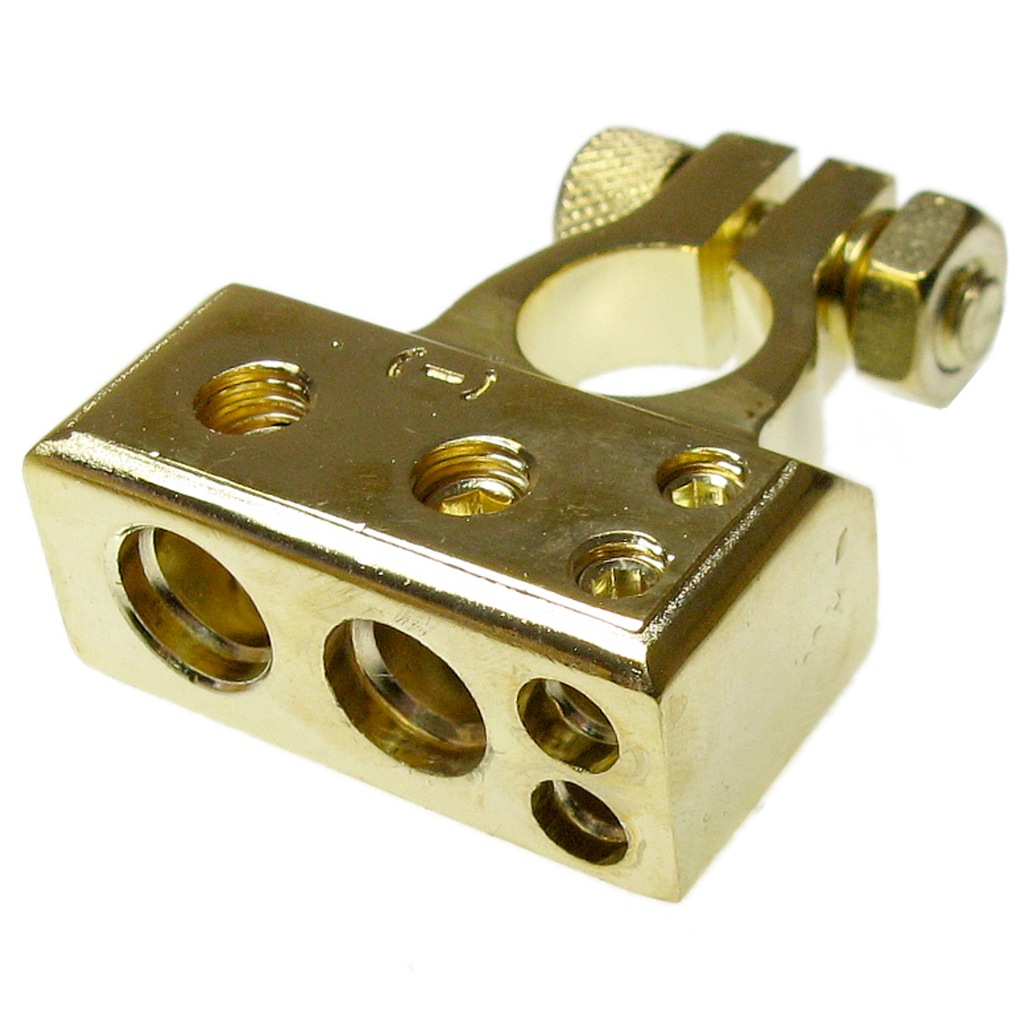 GOLD Klema Akumulatora MINUS do wzmacniacza CAR