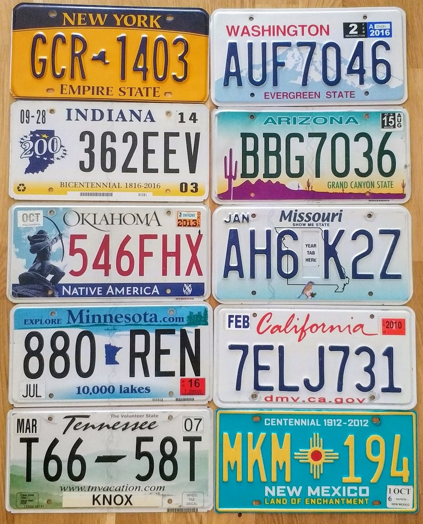 Tablice rejestracyjne USA kolekcjonerskie 10szt.