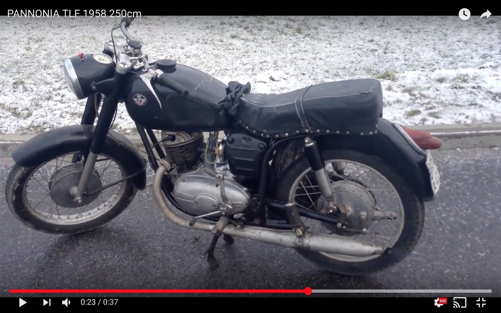 Pannonia TLF 250 DE LUXE 1958 zarejestrowana biala