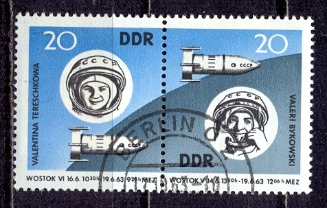 DDR 1963 r - Podróże w kosmos,Wostok 5 i 6 .Kpl.