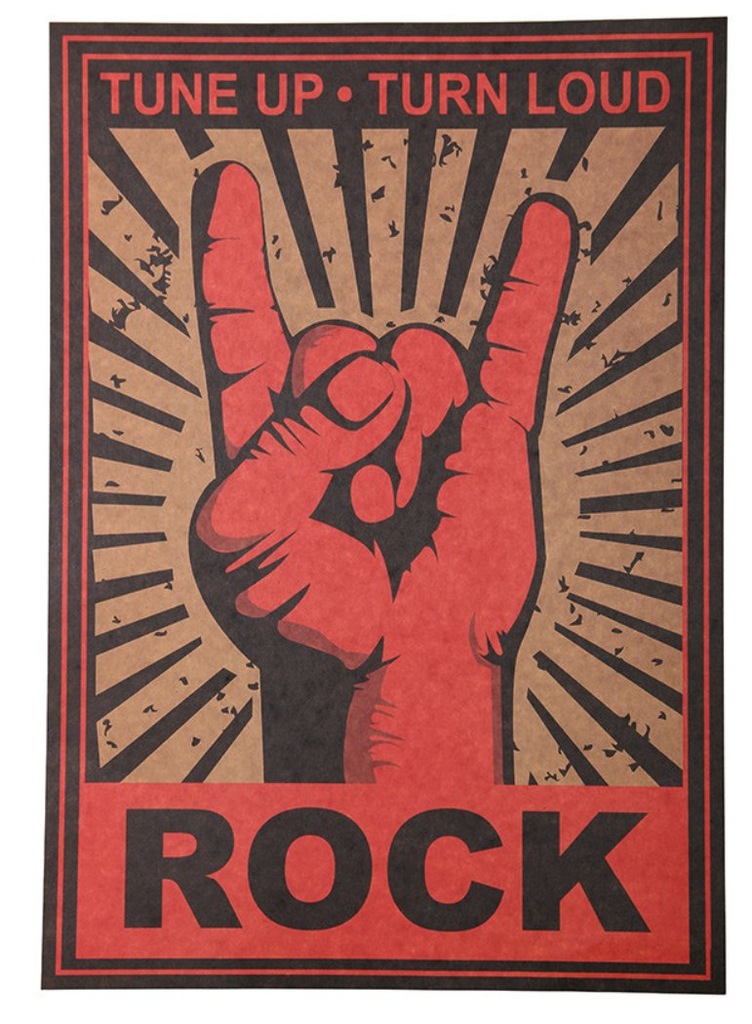 Poster ROCK HAND - ture up turn loud | Wall Art, Gifts & Merchandise 