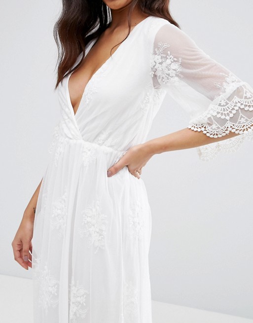 ASOS (D349) CLUB L SUKIENKA BIAŁA KORONKA 42 XL
