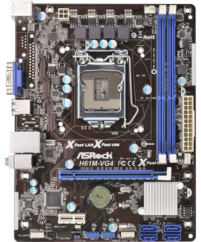 Płyta główna ASRock H61M-VG4 Socket LGA 1155 DDR3 - 6920729513 ...