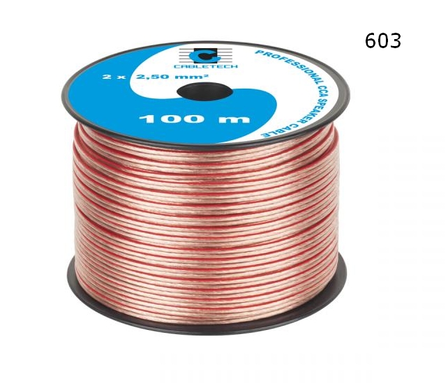 Kabel głośnikowy 2 x 2,5 ,CCA, transparentny