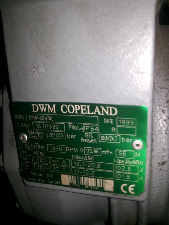 Sprężarka agregat Copeland DKMP-5X-EWL 3,96m3/h