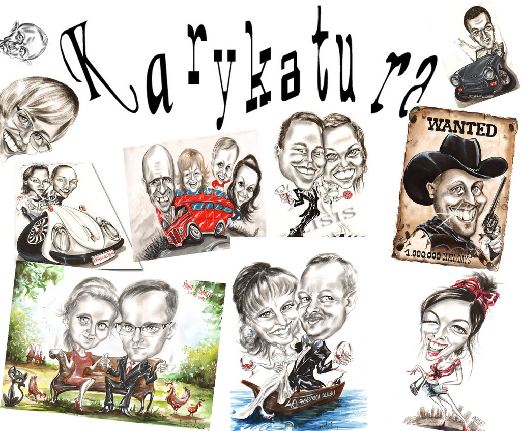 KARYKATURA KARYKATURY prezent ślubne, rocznica itp