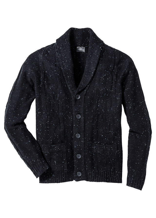Sweter rozpinany z szalowym szary 48/50 (M) 949430