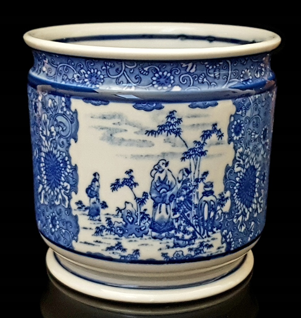 PORCELANOWA ORIENTALNA PIĘKNA DONICZKA - MALOWANA