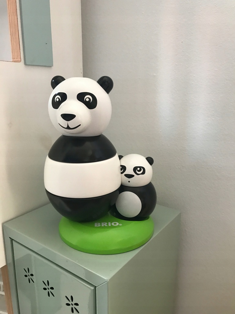 klocki modułowe brio panda drewniane