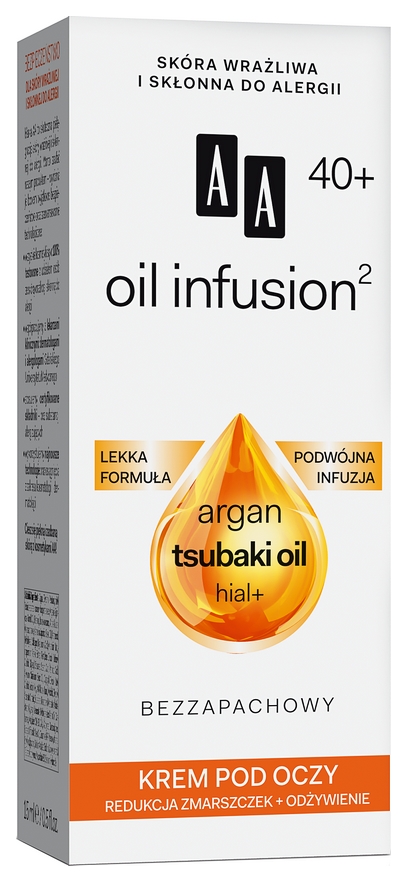 AA Oil Infusion 40+ KREM POD OCZY, NA ZMARSZCZKI