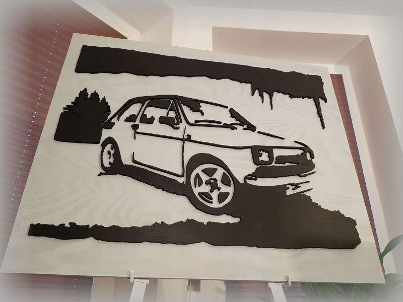 OBRAZ 3D WYCINANY Z DREWNA FIAT 126p MALUCH KLASYK