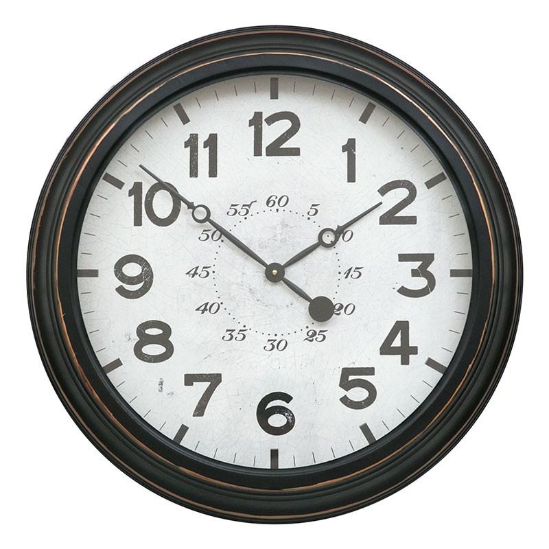 ZEGAR ŚCIENNY RETRO CZARNY BIAŁY 64cm METALOWY 65