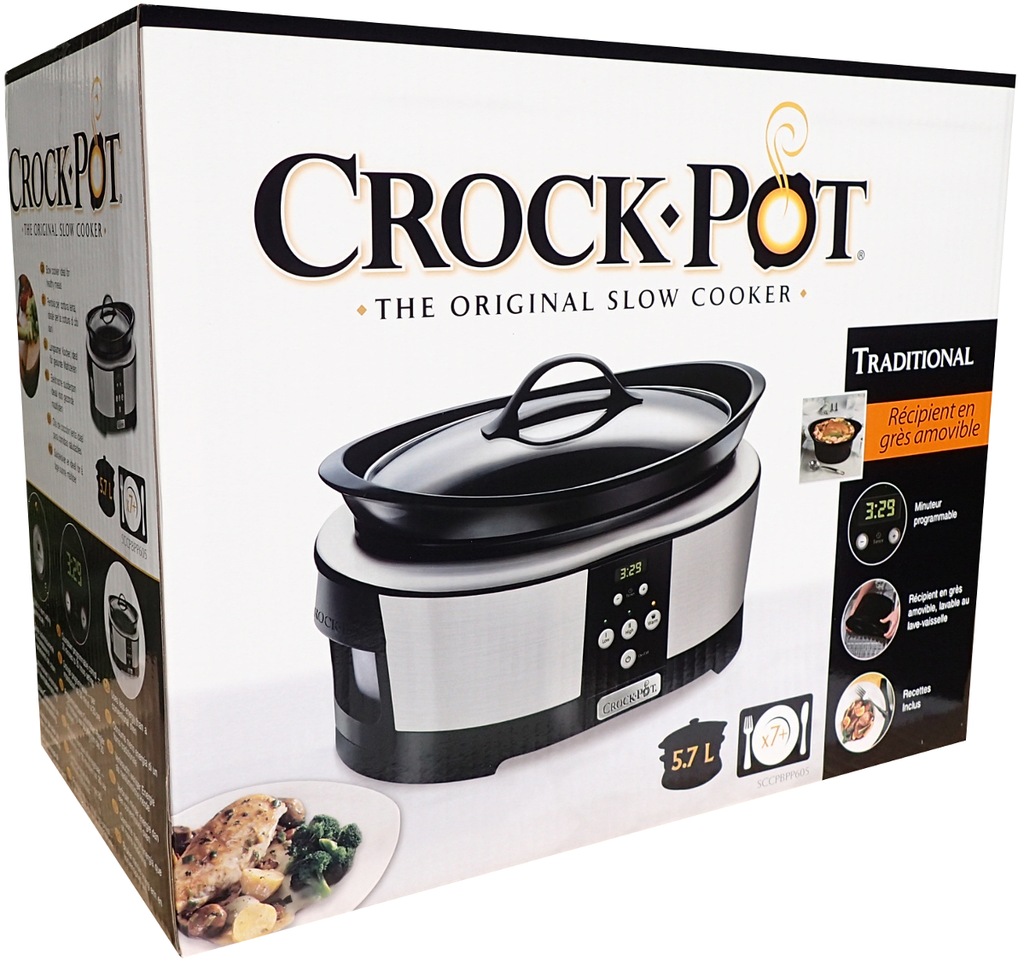 3x Crock-Pot 5,7l SCCPBPP605-050 Wolnowar Cyfrowy