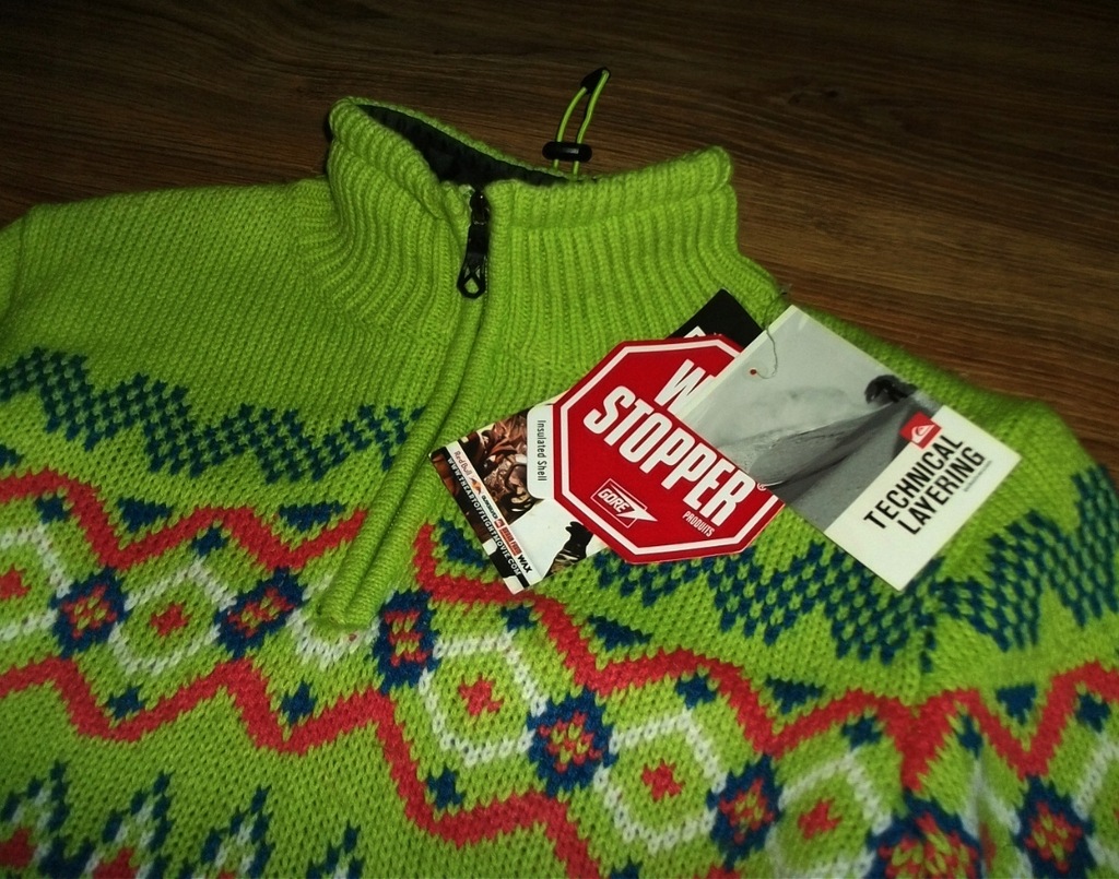 Sweter QUIKSILVER Choapa WINDSTOPPER Wełniany S M