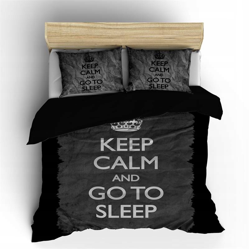 POŚCIEL HOLENDERSKA 200x220 CZARNA KEEP CALM NL7