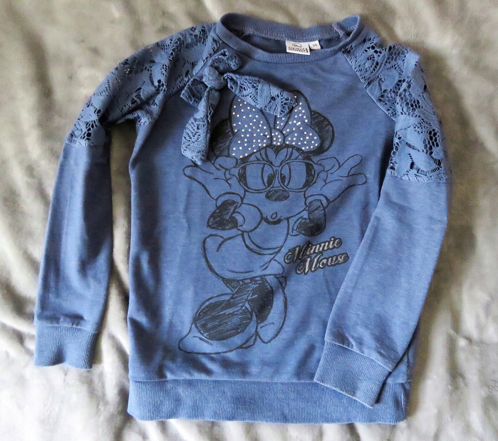 Disney bluza Minnie Mouse koronkowe rękawy hm