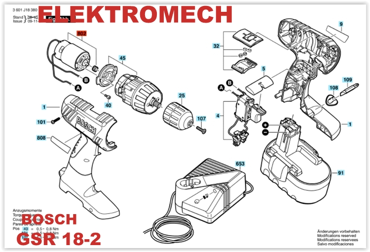 Шуруповерт bosch gsr 1800 li схема электрическая