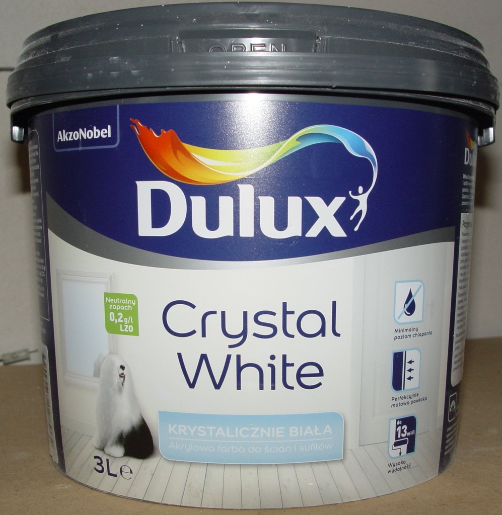 Farba Dulux Cristal White 3L . Polecam!!