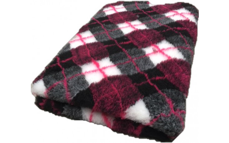 DogoMarket VET BED w czarno-różową kratkę 100x75