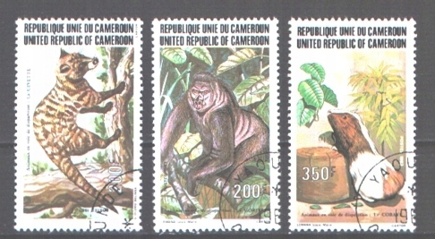 Znaczki Zwierzęta seria kas CAMEROON