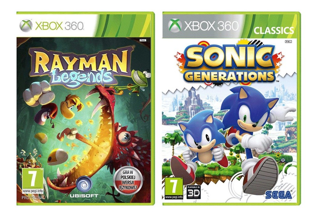 RAYMAN LEGENDS PL + SONIC GENERATIONS XBOX 360
