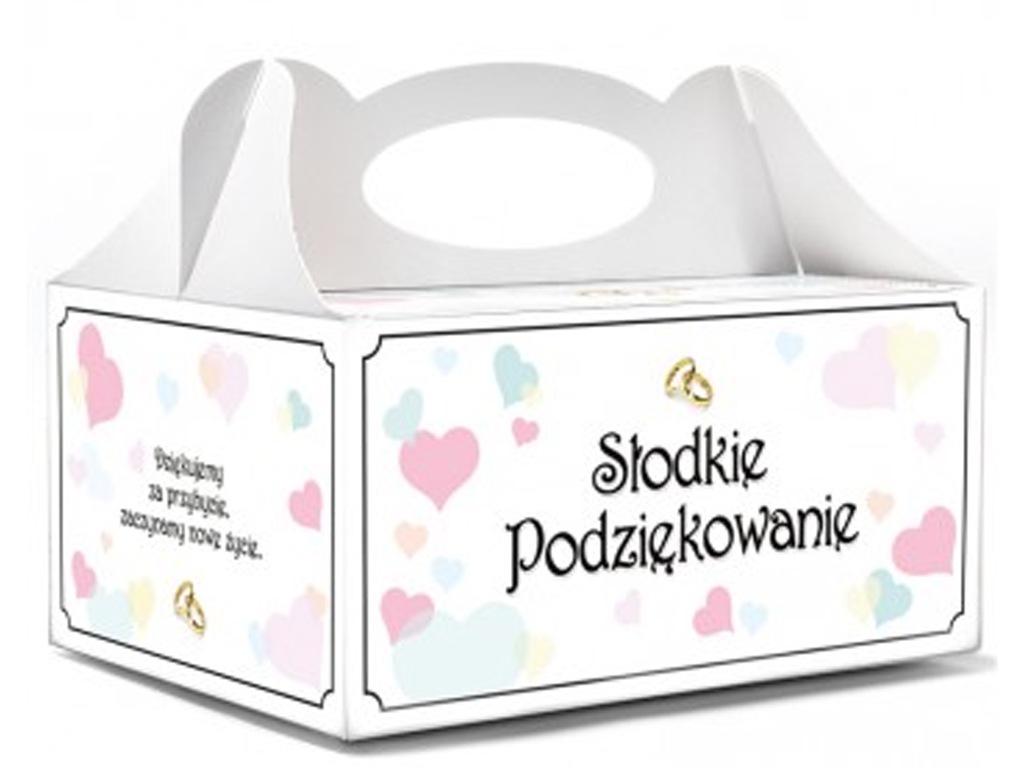 PUDEŁKO na ciasto Podziękowania --- 12 wzorów