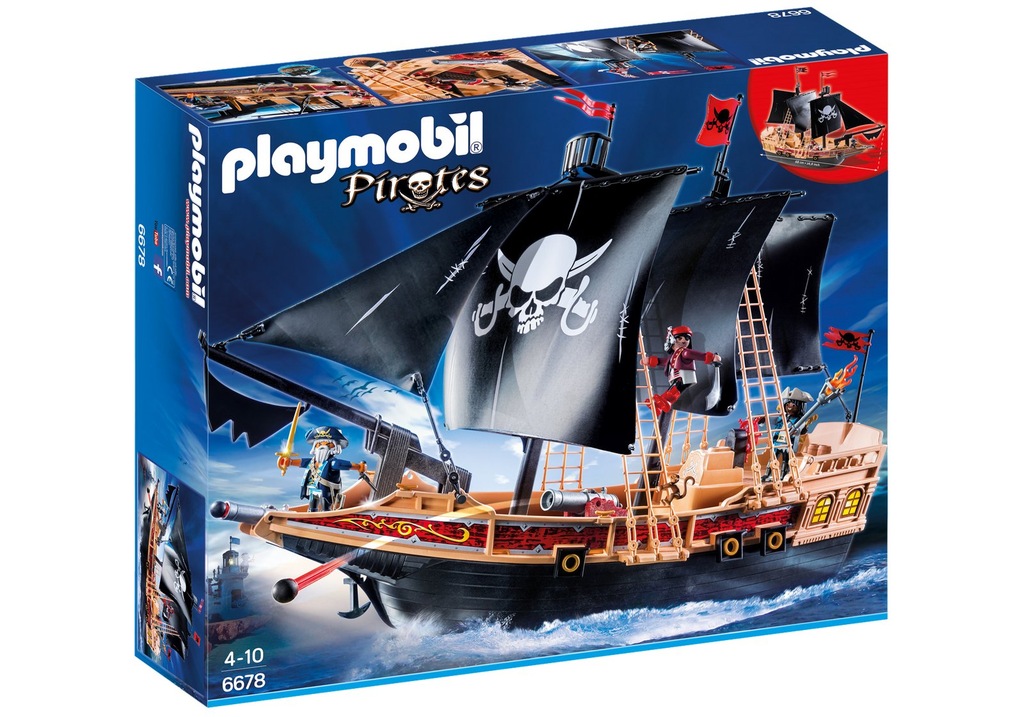 KLOCKI PLAYMOBIL 6678 PIRACKI STATEK BOJOWY piraci