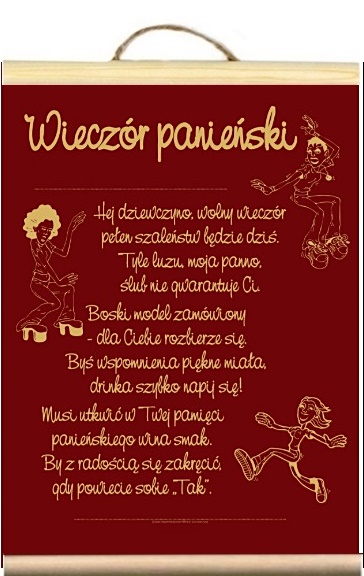 Dyplom życzenia śmieszny prezent Wieczór Panieński
