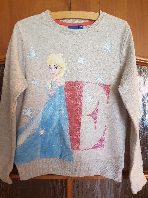 Disney Frozen bluza Szara Brokat Elsa J nowa 128