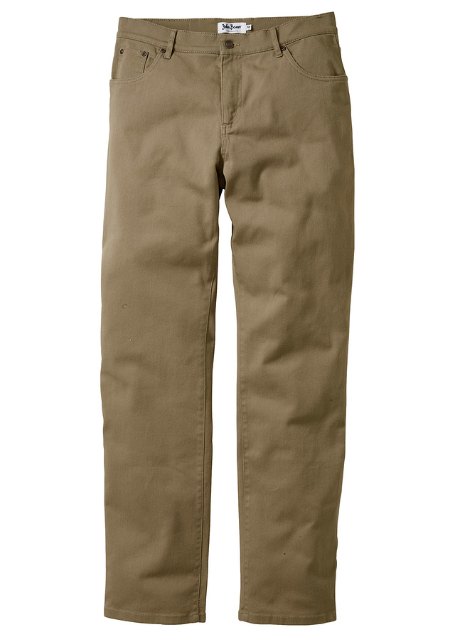 Spodnie ze stretchem Classic Fit zielony 28 973492