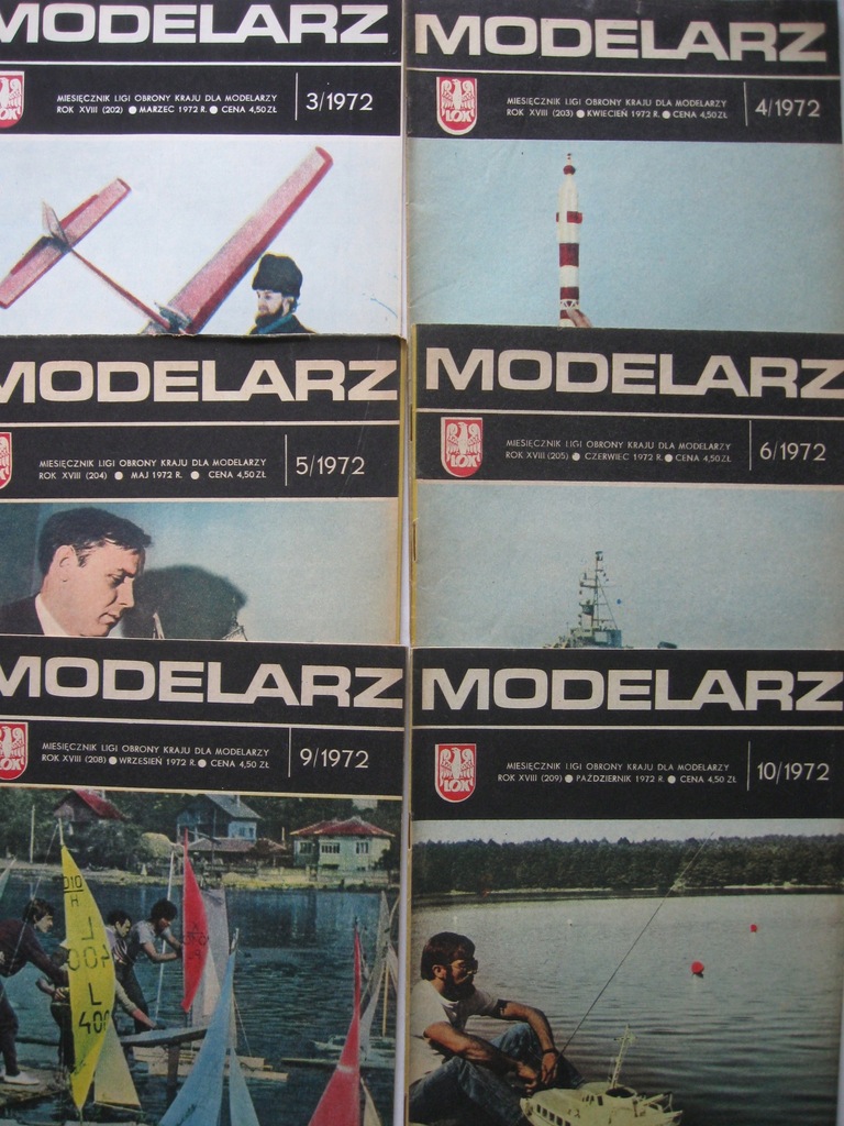 MODELARZ Samoloty Statki inne PLANY 6 num. 1972