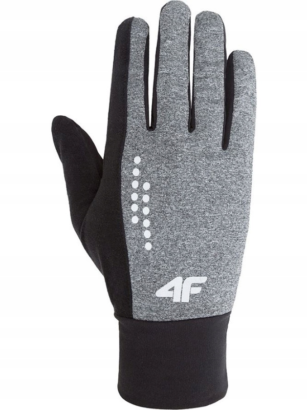 4F rękawiczki ciemny szary melanż XS