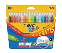 Фломастеры BIC, 18 цветов KID COULEUR, МОЮЩИЕСЯ.