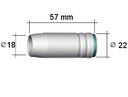 Dysza gazowa łuska TW25 dysze łuski MB25 MIG MAG