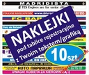 НАКЛЕЙКИ на рамки для номерных знаков - 10 шт.
