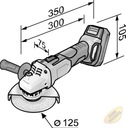 Akumulátorová uhlová brúska FLEX L 125 18V 5Ah na batérie 125mm výkonná Priemer kotúča 125 mm