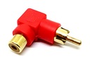 Adapter GN./WT. RCA (cinch) KĄTOWY GOLD czerwony