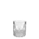 СТЕКЛЯННАЯ ВАЗА, прозрачная, высота 16 см.